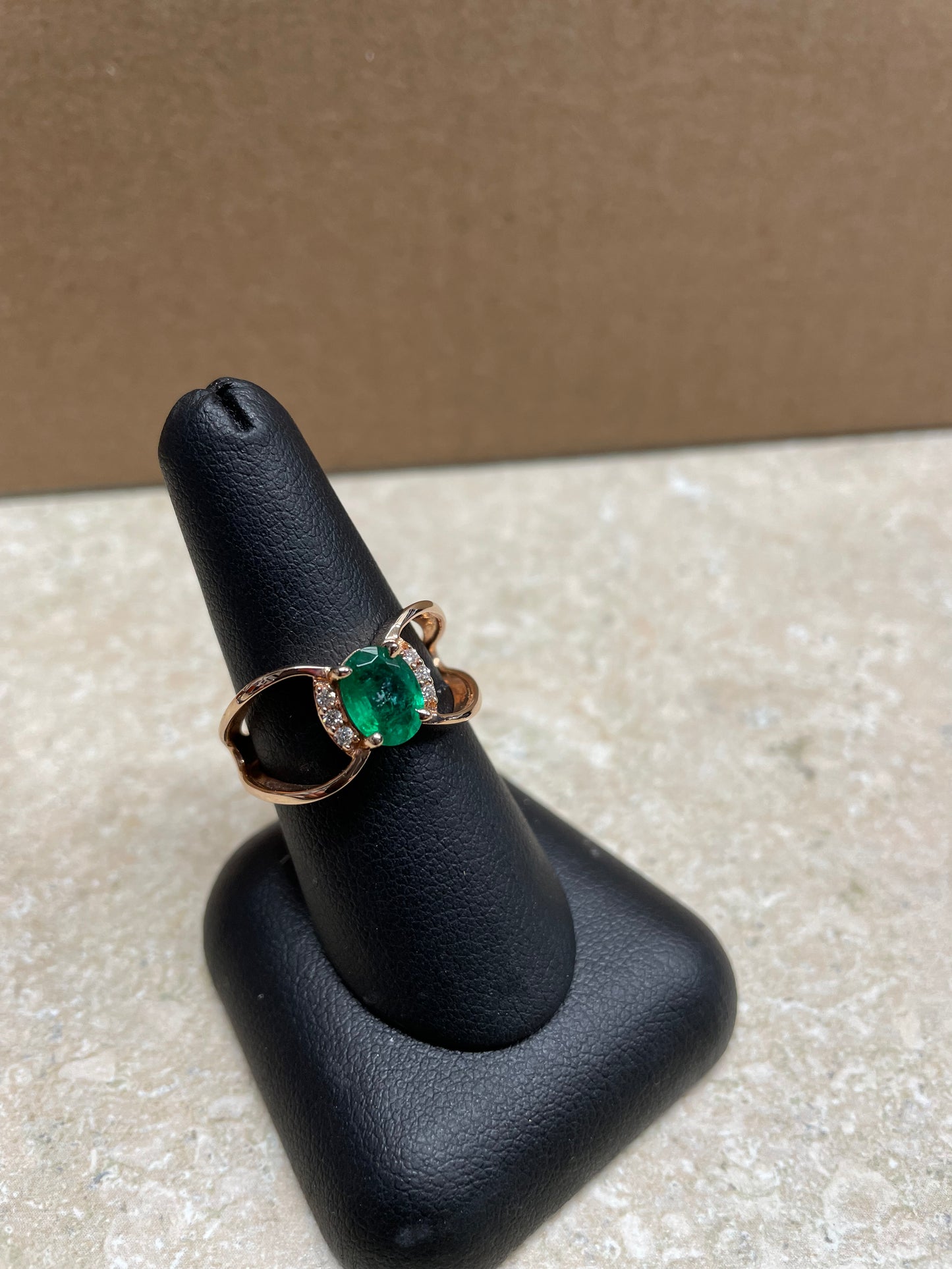 Emerald and diamond ring